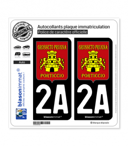 2A Grosseto-Prugna - Armoiries | Autocollant plaque immatriculation