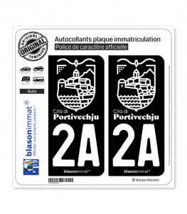 2A Porto-Vecchio - Ville Blanc | Autocollant plaque immatriculation