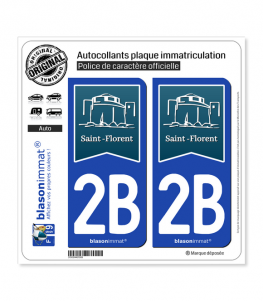 2B Saint-Florent - Commune | Autocollant plaque immatriculation