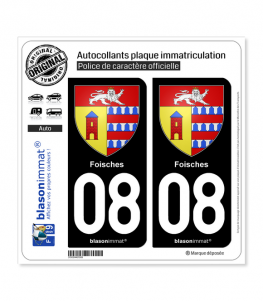 08 Foisches - Armoiries | Autocollant plaque immatriculation