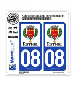08 Rethel - Ville | Autocollant plaque immatriculation