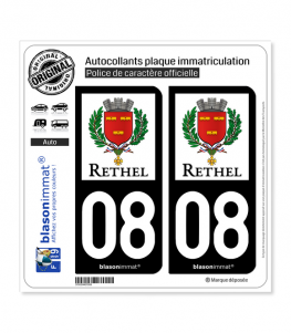 08 Rethel - Ville | Autocollant plaque immatriculation