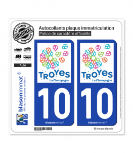 10 Troyes - Tourisme | Autocollant plaque immatriculation