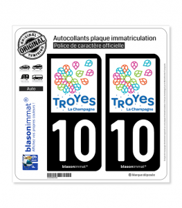 10 Troyes - Tourisme | Autocollant plaque immatriculation