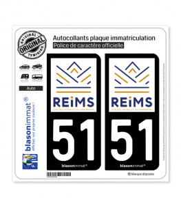 51 Reims - Tourisme | Autocollant plaque immatriculation