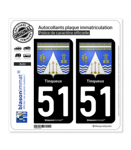 51 Tinqueux - Armoiries | Autocollant plaque immatriculation