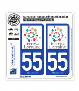 55 Lorraine - Terres | Autocollant plaque immatriculation