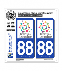 88 Lorraine - Terres | Autocollant plaque immatriculation