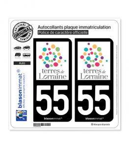 55 Lorraine - Terres | Autocollant plaque immatriculation