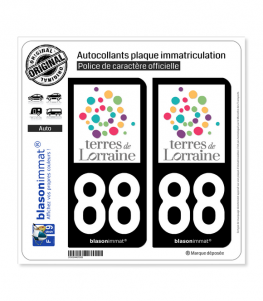 88 Lorraine - Terres | Autocollant plaque immatriculation