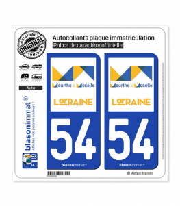 54 Meurthe-et-Moselle - Tourisme | Autocollant plaque immatriculation