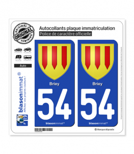 54 Briey - Armoiries | Autocollant plaque immatriculation