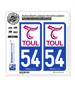 54 Toul - Ville | Autocollant plaque immatriculation
