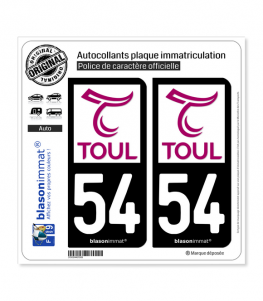 54 Toul - Ville | Autocollant plaque immatriculation