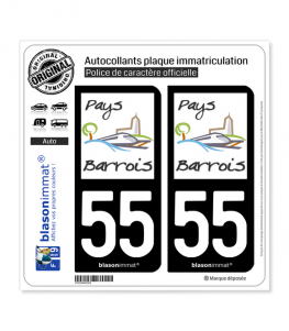 55 Bar-le-Duc - Pays | Autocollant plaque immatriculation