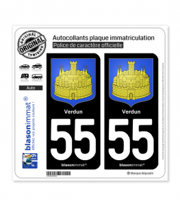55 Verdun - Armoiries | Autocollant plaque immatriculation