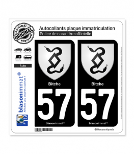 57 Bitche - Armoiries | Autocollant plaque immatriculation