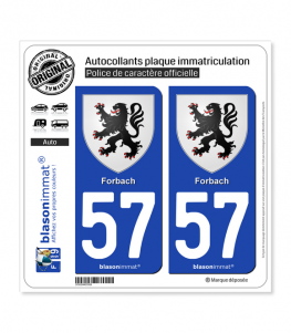 57 Forbach - Armoiries | Autocollant plaque immatriculation
