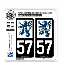 57 Forbach - Ville | Autocollant et plaque immatriculation