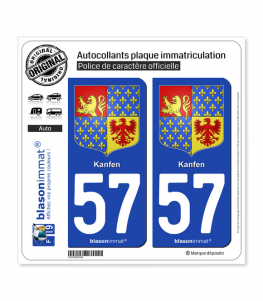 57  Kanfen - Armoiries | Autocollant plaque immatriculation