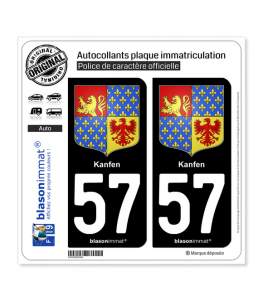 57  Kanfen - Armoiries | Autocollant plaque immatriculation