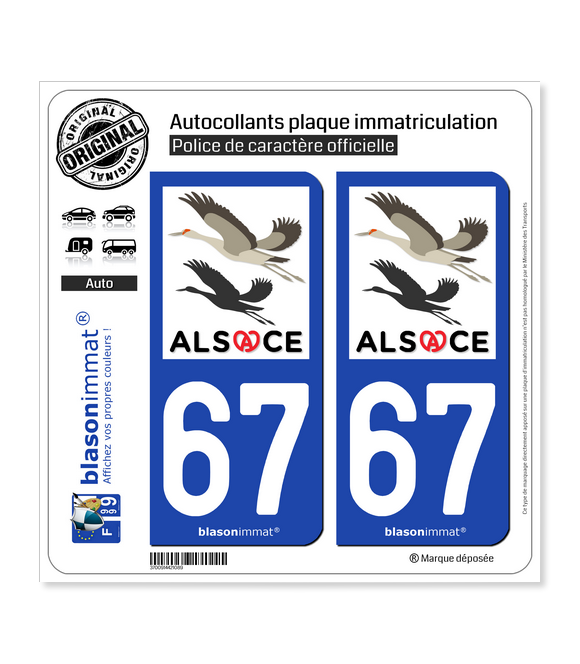 67 Alsace - Tourisme | Autocollant plaque immatriculation
