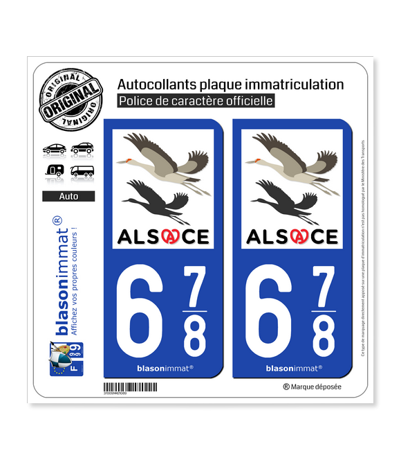 678 Alsace - Tourisme | Autocollant plaque immatriculation