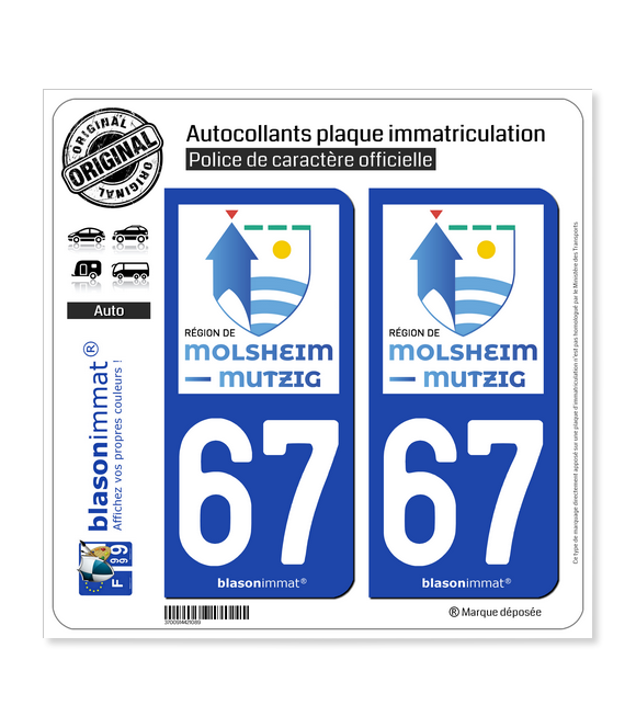 67 Molsheim-Mutzig - Tourisme | Autocollant plaque immatriculation
