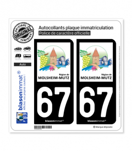 67 Molsheim-Mutzig - Agglo | Autocollant plaque immatriculation
