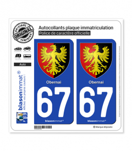 67 Obernai - Armoiries | Autocollant plaque immatriculation