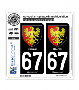 67 Obernai - Armoiries | Autocollant plaque immatriculation