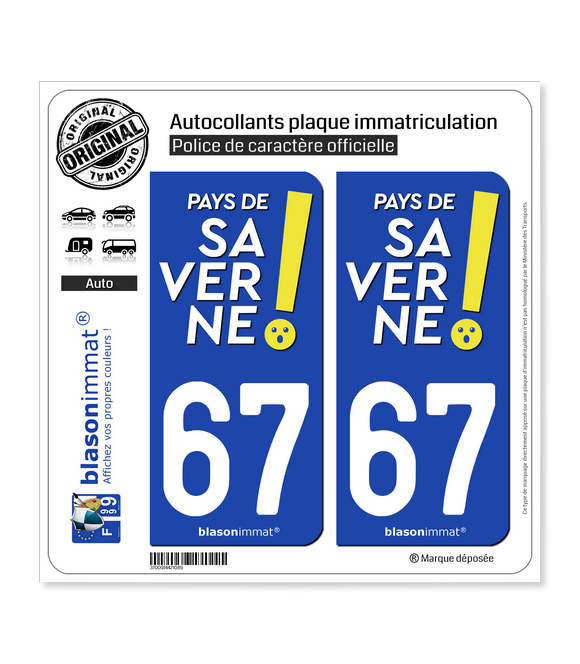 67 Saverne - Tourisme | Autocollant plaque immatriculation