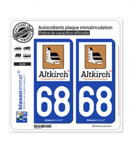 68 Altkirch - Ville | Autocollant plaque immatriculation