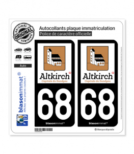 68 Altkirch - Ville | Autocollant plaque immatriculation