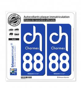 88 Charmes - Commune | Autocollant plaque immatriculation