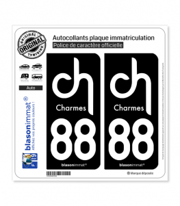 88 Charmes - Commune | Autocollant plaque immatriculation