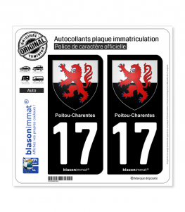 17 Poitou-Charentes - Armoiries | Autocollant plaque immatriculation