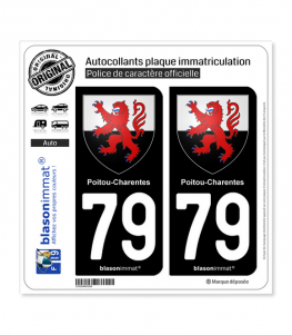 79 Poitou-Charentes - Armoiries | Autocollant plaque immatriculation