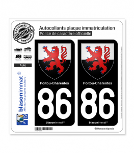 86 Poitou-Charentes - Armoiries | Autocollant plaque immatriculation