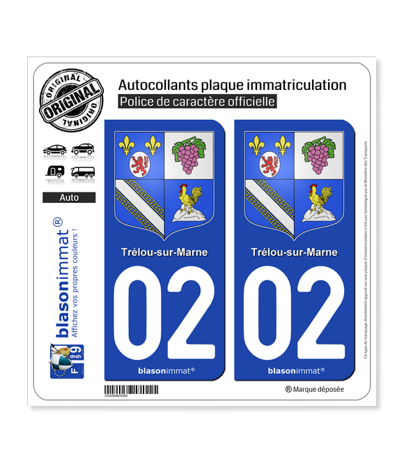 Stickers Plaque Immatriculation Moto - Département 2A Corse Bleu Foncé - Lot De 2, Angle Arrondi - Vinyle Résistant
