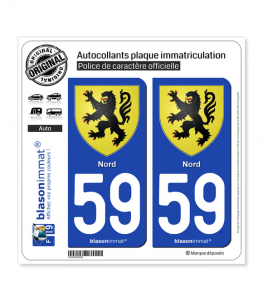 59 Nord - Armoiries | Autocollant plaque immatriculation