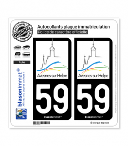 59 Avesnes-sur-Helpe - Ville | Autocollant plaque immatriculation