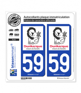 59 Dunkerque - Tourisme | Autocollant plaque immatriculation