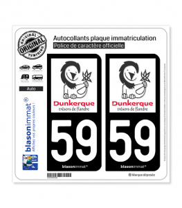 59 Dunkerque - Tourisme | Autocollant plaque immatriculation