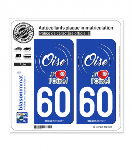 60 Oise - Tourisme | Autocollant plaque immatriculation