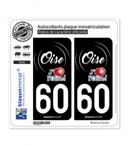 60 Oise - Tourisme | Autocollant plaque immatriculation
