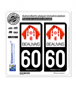 60 Beauvais - Tourisme | Autocollant plaque immatriculation