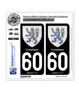 60 Compiègne - Armoiries | Autocollant plaque immatriculation