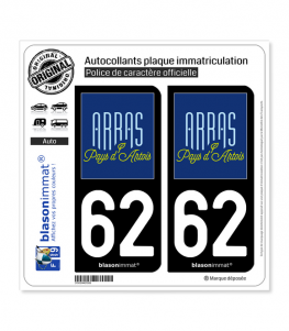 62 Arras - Pays | Autocollant plaque immatriculation