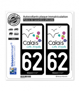 62 Calais - Tourisme | Autocollant plaque immatriculation